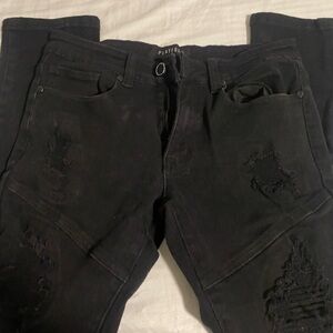 Men's Black Distressed Jeans